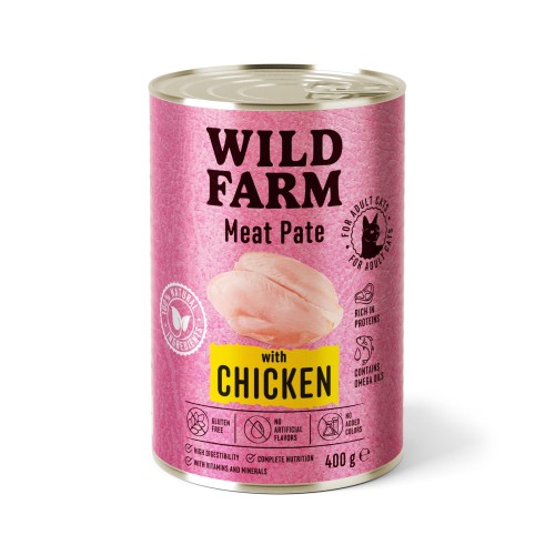 WILD FARM Pate with Chicken 400g - bezglutenowa karma dla kota