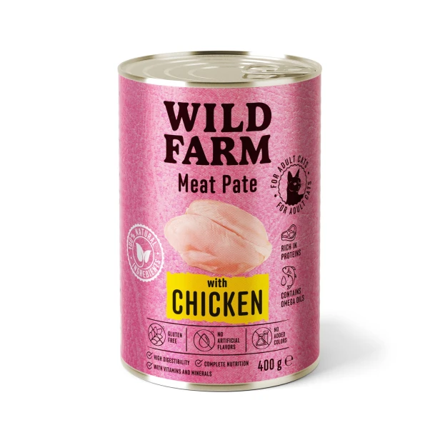 WILD FARM Pate with Chicken 400g - bezglutenowa karma dla kota