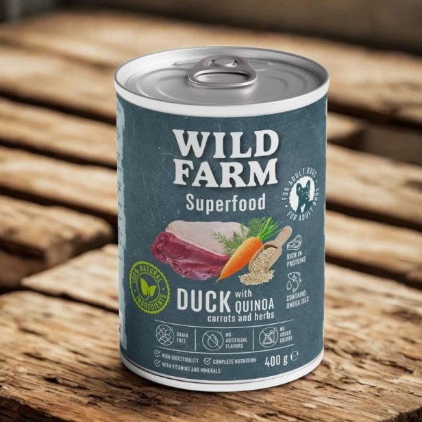 Wild Farm Superfood – Kaczka z Komosą Ryżową i Ziołami 400g