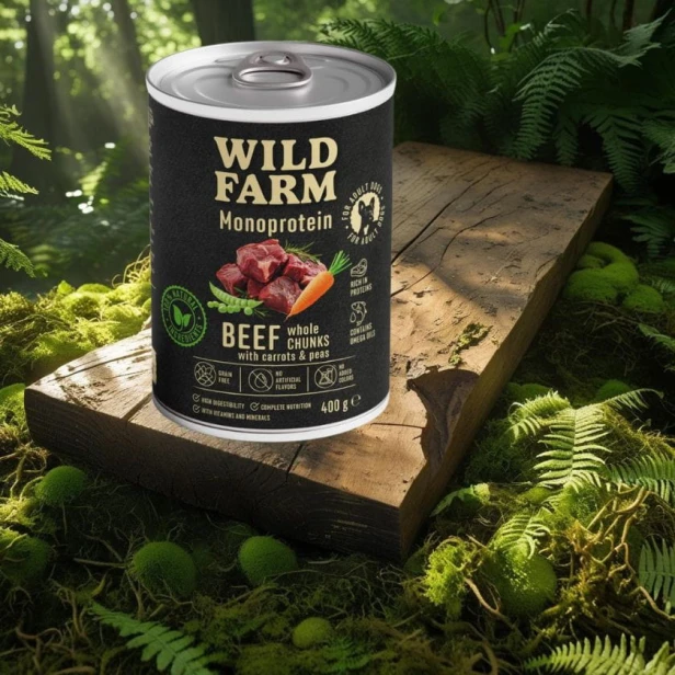 WILD FARM Monoprotein Beef 400g – hipoalergiczna karma dla psa EAN
