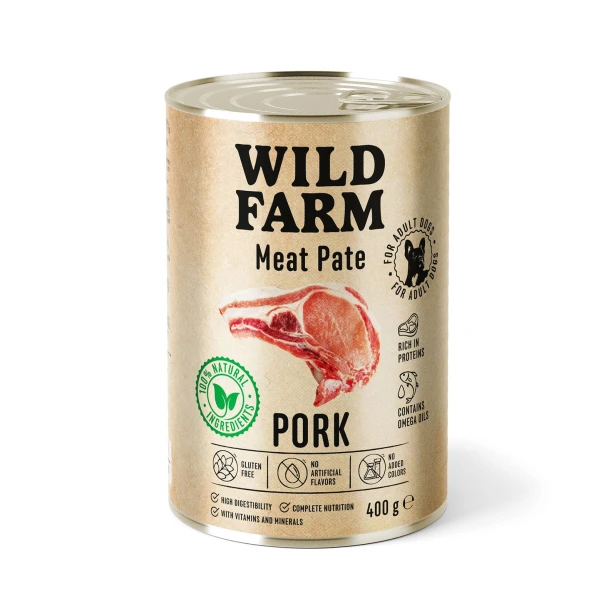 Wild Farm Pate Karma Mokra Dla Psów Wieprzowina 400g