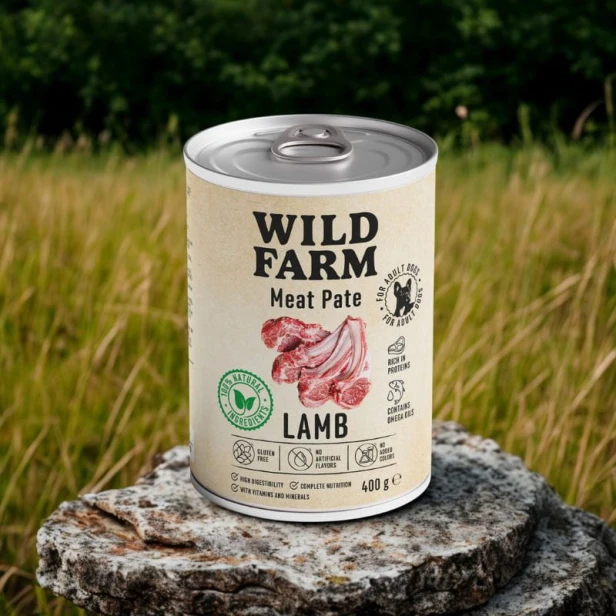 Wild Farm Pate Lamb 400g – Mokra Karma z Jagnięciną dla Psów