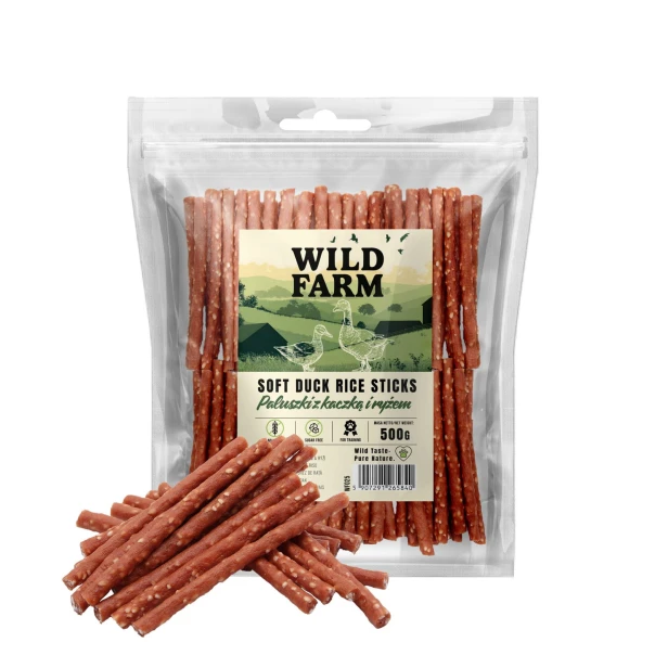 WILD FARM Paluszki Z Kaczką I Ryżem Przysmak Dla Psa 500G