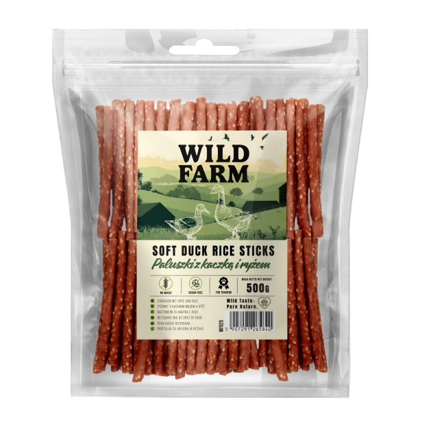 WILD FARM Paluszki Z Kaczką I Ryżem Przysmak Dla Psa 500G