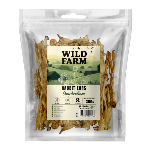 WILD FARM Uszy Królicze Przysmak Dla Psa 300G
