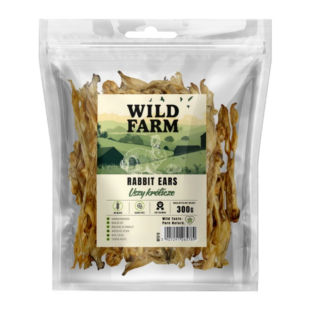WILD FARM Uszy Królicze Przysmak Dla Psa 300G
