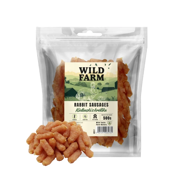 WILD FARM Kiełbaski Z Królika Przysmak Dla Psa 500G