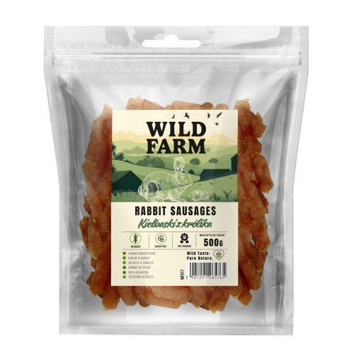 WILD FARM Kiełbaski Z Królika Przysmak Dla Psa 500G
