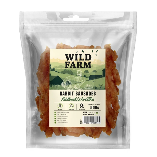 WILD FARM Kiełbaski Z Królika Przysmak Dla Psa 500G
