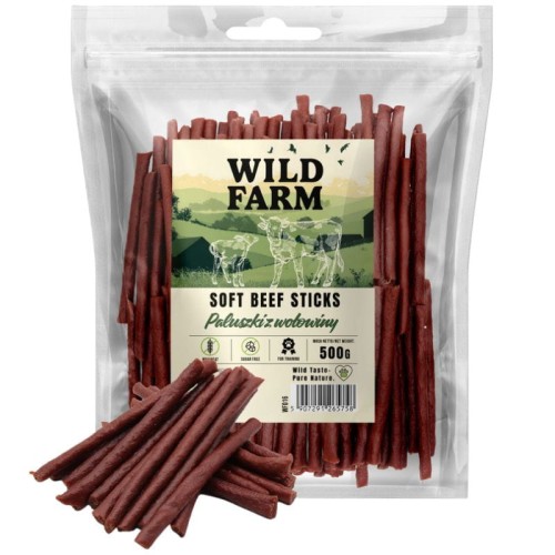 WILD FARM Paluszki Z Wołowiny Przysmak Dla Psa 500G