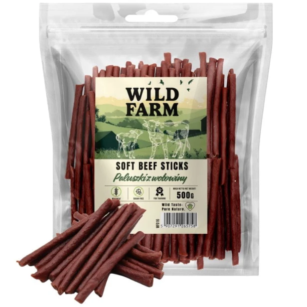 WILD FARM Paluszki Z Wołowiny Przysmak Dla Psa 500G