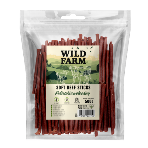 WILD FARM Paluszki Z Wołowiny Przysmak Dla Psa 500G