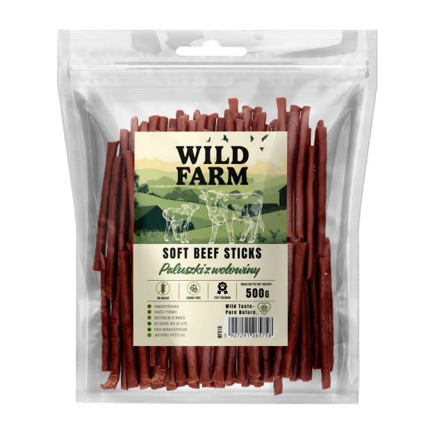 WILD FARM Paluszki Z Wołowiny Przysmak Dla Psa 500G