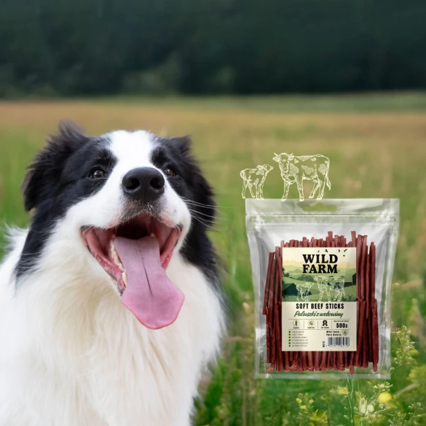 WILD FARM Paluszki Z Wołowiny Przysmak Dla Psa 500G