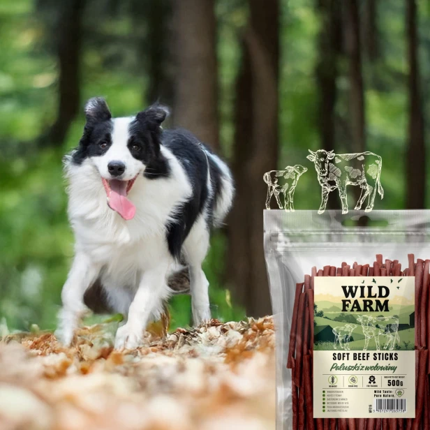 WILD FARM Paluszki Z Wołowiny Przysmak Dla Psa 500G