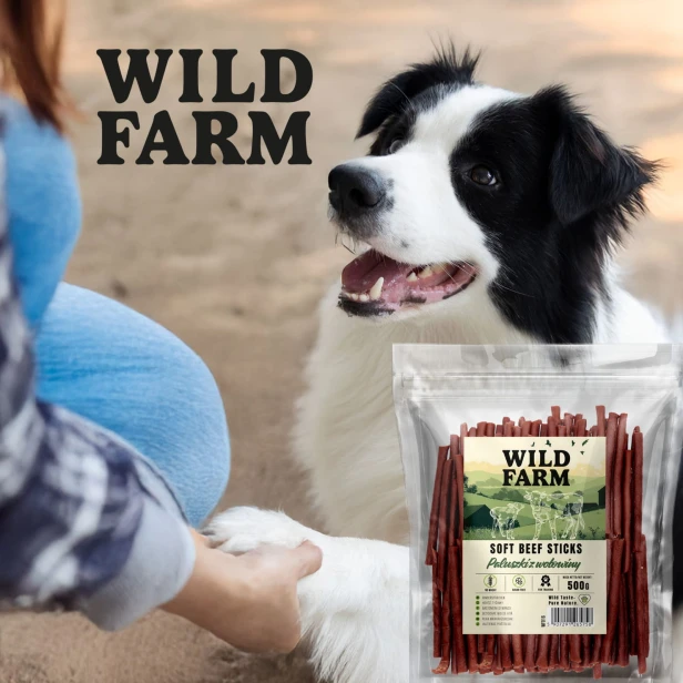 WILD FARM Paluszki Z Wołowiny Przysmak Dla Psa 500G