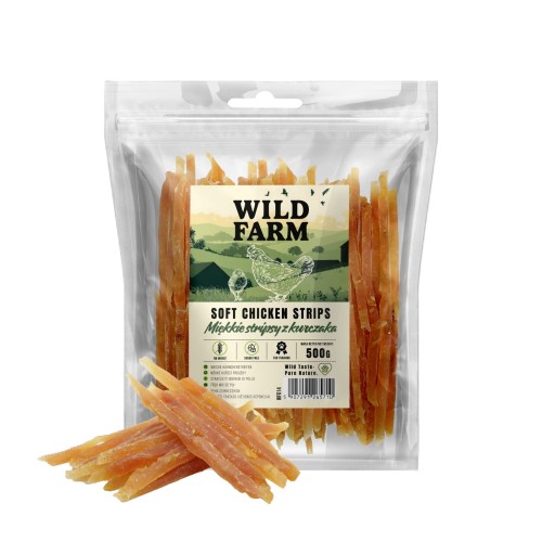 WILD FARM Miękkie Stripsy Z Kurczaka Przysmak Dla Psa 500G