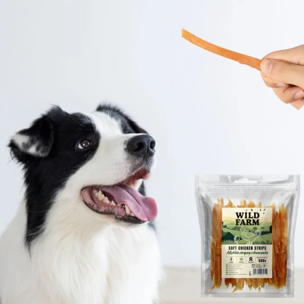 WILD FARM Miękkie Stripsy Z Kurczaka Przysmak Dla Psa 500G