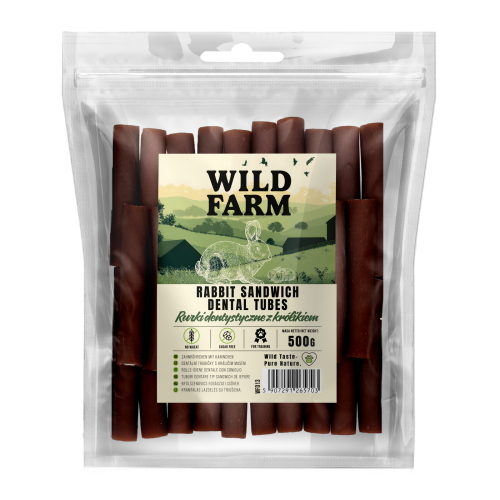 WILD FARM Rurki Dentystyczne Z Królikiem Przysmak Dla Psa 500G