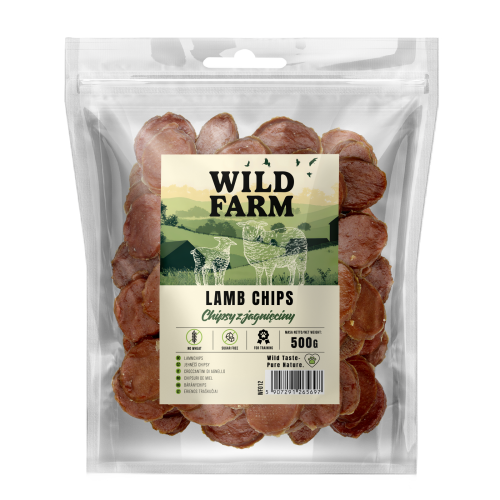 WILD FARM Chipsy Z Jagnięciny Przysmak Dla Psa 500G