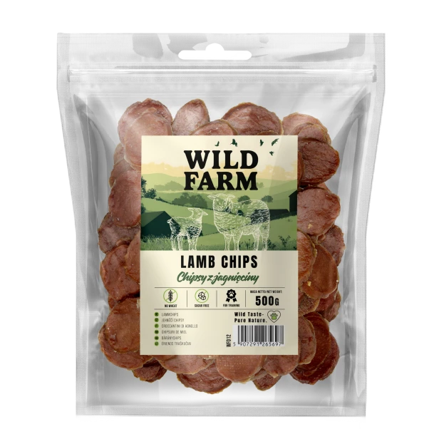 WILD FARM Chipsy Z Jagnięciny Przysmak Dla Psa 500G