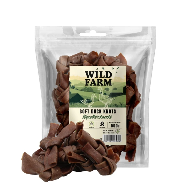 WILD FARM Węzełki Z Kaczki Przysmak Dla Psa 500G