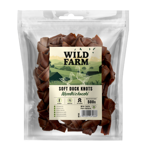 WILD FARM Węzełki Z Kaczki Przysmak Dla Psa 500G