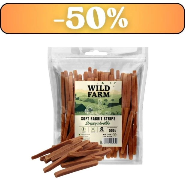 WILD FARM Stripsy Z Królika Przysmak Dla Psa 500G