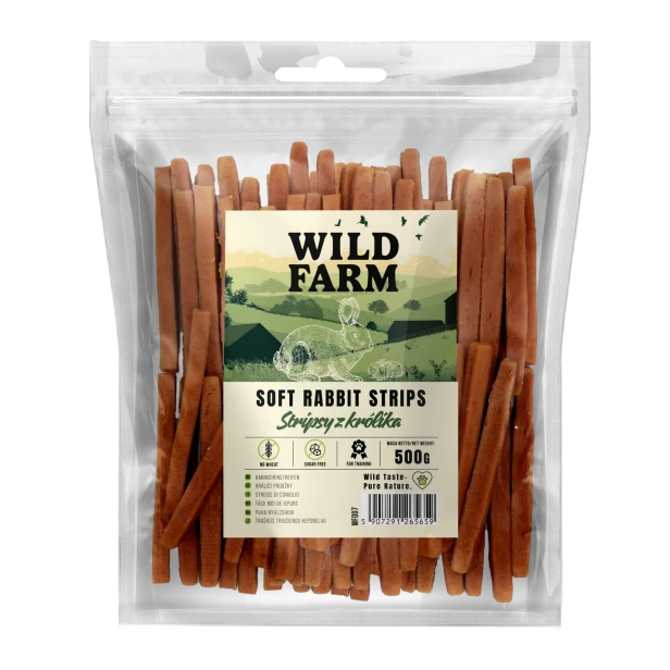 WILD FARM Stripsy Z Królika Przysmak Dla Psa 500G