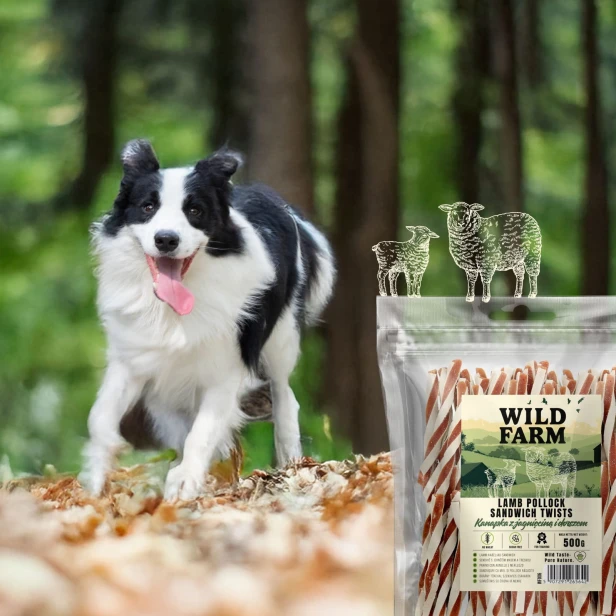 WILD FARM Kanapka Z Jagnięciną I Dorszem Przysmak Dla Psa 500G