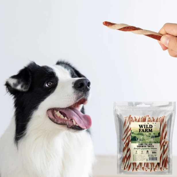 WILD FARM Kanapka Z Jagnięciną I Dorszem Przysmak Dla Psa 500G
