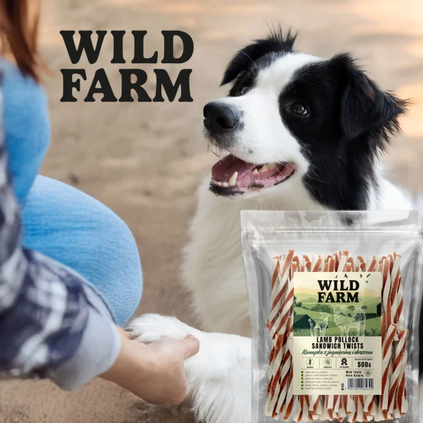 WILD FARM Kanapka Z Jagnięciną I Dorszem Przysmak Dla Psa 500G