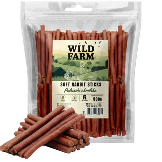 WILD FARM Paluszki Z Królika Przysmak Dla Psa 500G