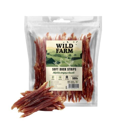 WILD FARM Miękkie Stripsy Z Kaczki Przysmak Dla Psa 500G