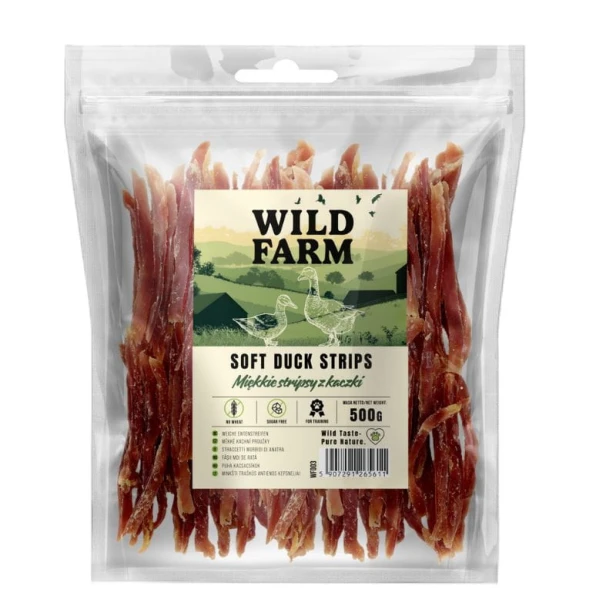 WILD FARM Miękkie Stripsy Z Kaczki Przysmak Dla Psa 500G