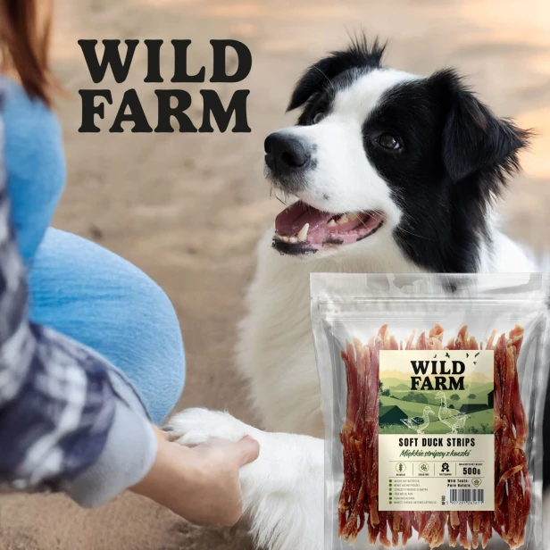 WILD FARM Miękkie Stripsy Z Kaczki Przysmak Dla Psa 500G