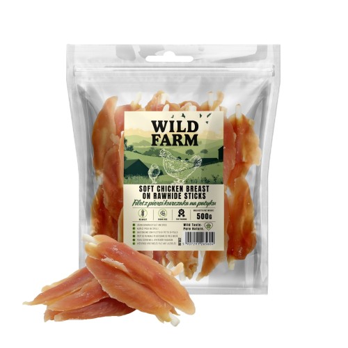 WILD FARM Filet Z Piersi Kurczaka Na Patyku Przysmak Dla Psa 500G