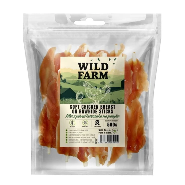 WILD FARM Filet Z Piersi Kurczaka Na Patyku Przysmak Dla Psa 500G