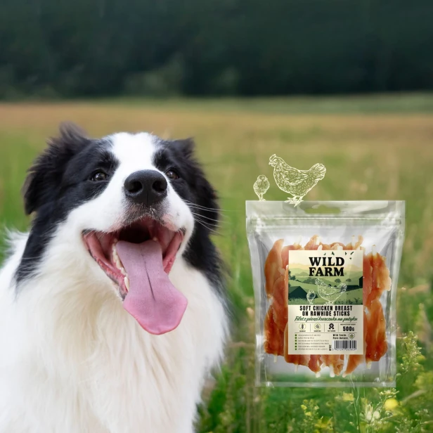 WILD FARM Filet Z Piersi Kurczaka Na Patyku Przysmak Dla Psa 500G
