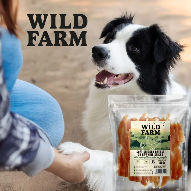 WILD FARM Filet Z Piersi Kurczaka Na Patyku Przysmak Dla Psa 500G