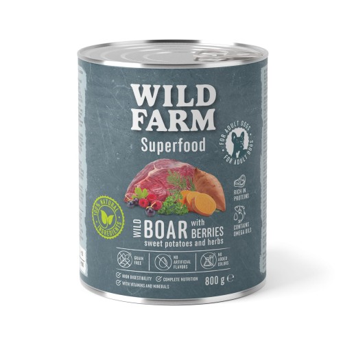 Wild Farm Superfood Dziczyzna Karma Mokra Dla Psów 800g