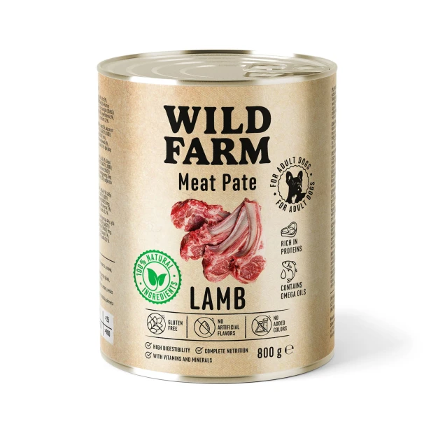 Wild Farm Pate Lamb 800g – Mokra Karma z Jagnięciną dla Psów