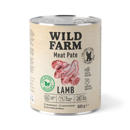Wild Farm Pate Lamb 800g – Mokra Karma z Jagnięciną dla Psów