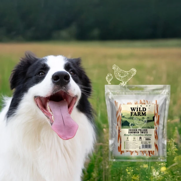 WILD FARM Kanapka Przysmak Dla Psa Z Kurczakiem I Dorszem 500G