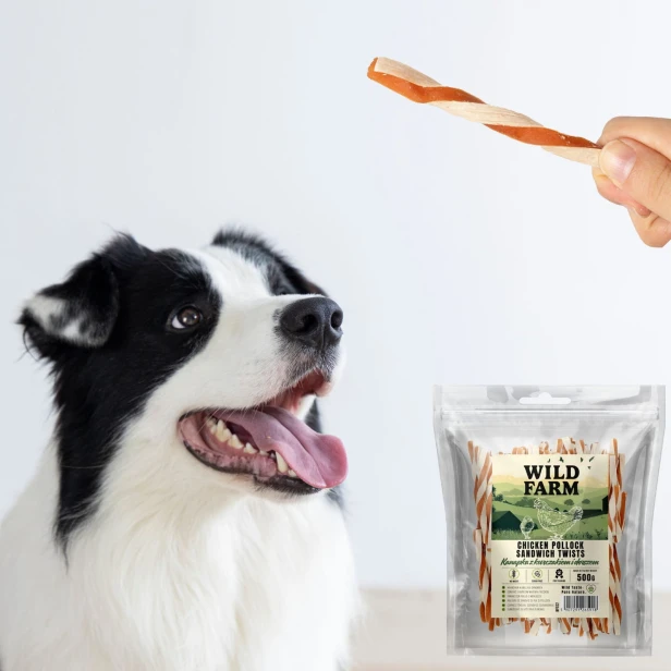 WILD FARM Kanapka Przysmak Dla Psa Z Kurczakiem I Dorszem 500G