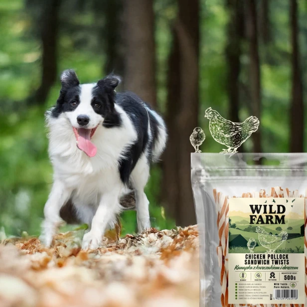WILD FARM Kanapka Przysmak Dla Psa Z Kurczakiem I Dorszem 500G
