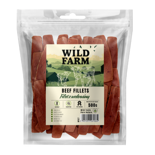 WILD FARM Filet Z Wołowiny Przysmak Dla Psa 500G