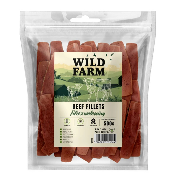 WILD FARM Filet Z Wołowiny Przysmak Dla Psa 500G