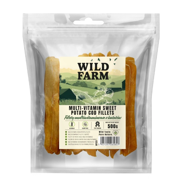 WILD FARM Filety Multiwitaminowe Z Batatów Przysmak Dla Psa 500G