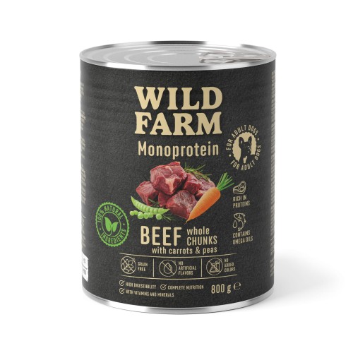 Wild Farm Monoprotein Wołowina Karma Mokra dla Psa 800g Hypoalergiczna
